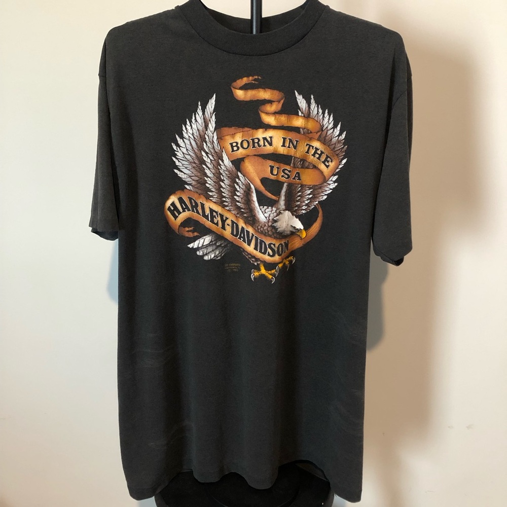 Harley-Davidson Black Graphic 'Born in the USA' Eagle Tee